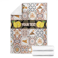 Personalized Sicilia National Symbols With Mosaic Motifs Blanket