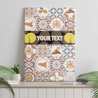 Personalized Sicilia National Symbols With Mosaic Motifs Canvas Wall Art