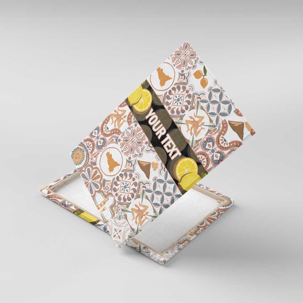 Personalized Sicilia National Symbols With Mosaic Motifs Canvas Wall Art