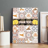 Personalized Sicilia National Symbols With Mosaic Motifs Canvas Wall Art