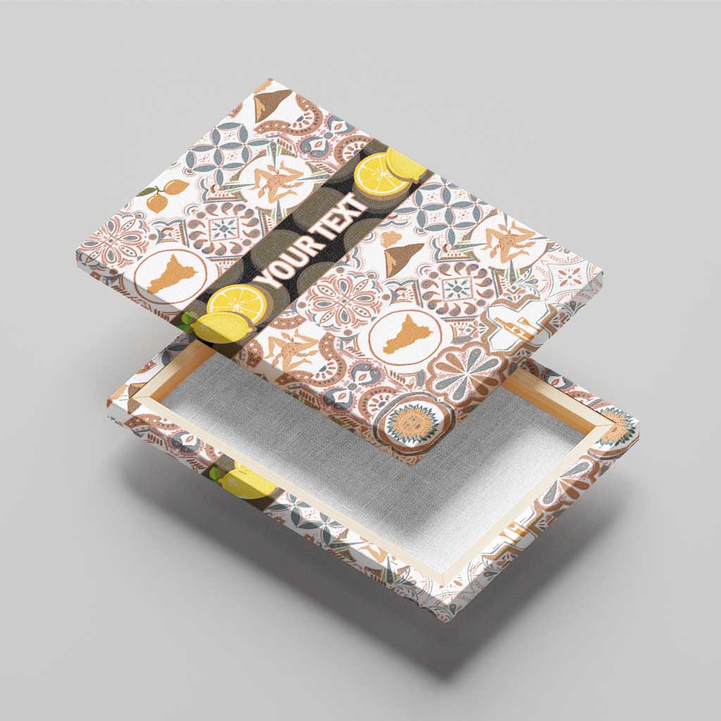 Personalized Sicilia National Symbols With Mosaic Motifs Canvas Wall Art