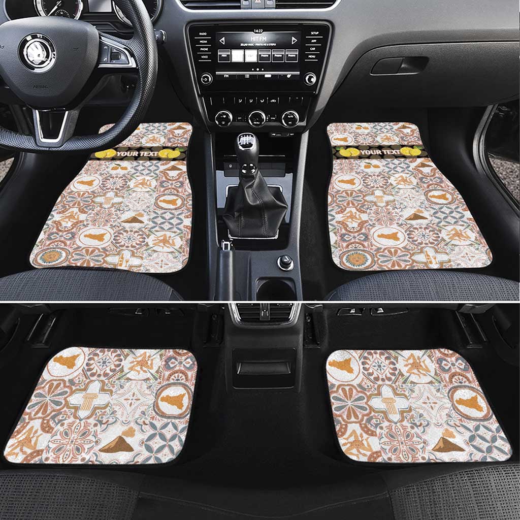 Personalized Sicilia National Symbols With Mosaic Motifs Car Mats