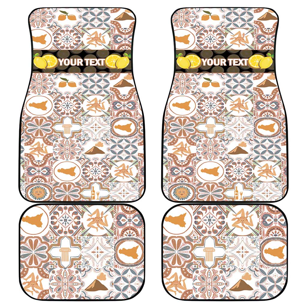 Personalized Sicilia National Symbols With Mosaic Motifs Car Mats