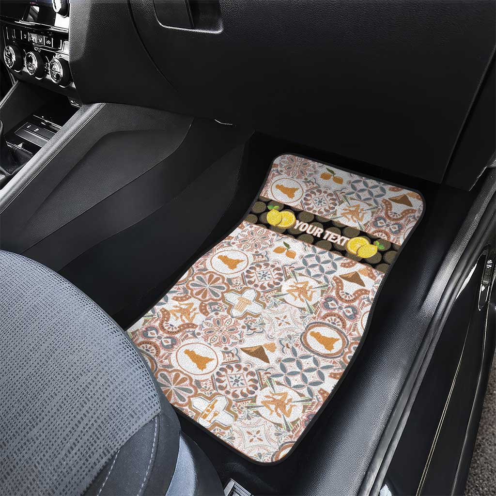 Personalized Sicilia National Symbols With Mosaic Motifs Car Mats