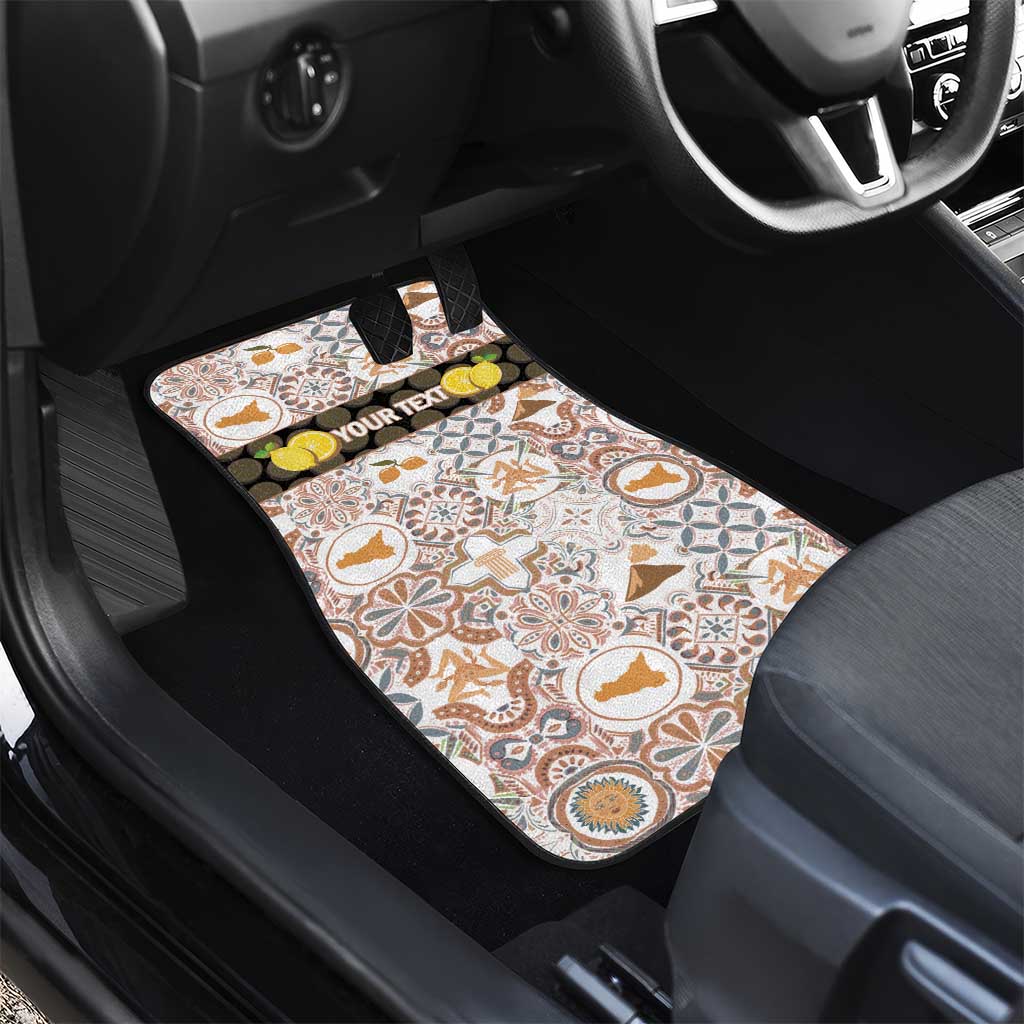 Personalized Sicilia National Symbols With Mosaic Motifs Car Mats