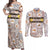Personalized Sicilia National Symbols With Mosaic Motifs Couples Matching Off Shoulder Maxi Dress and Long Sleeve Button Shirt
