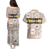Personalized Sicilia National Symbols With Mosaic Motifs Couples Matching Puletasi and Hawaiian Shirt