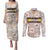 Personalized Sicilia National Symbols With Mosaic Motifs Couples Matching Puletasi and Long Sleeve Button Shirt