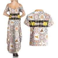Personalized Sicilia National Symbols With Mosaic Motifs Couples Matching Summer Maxi Dress and Hawaiian Shirt