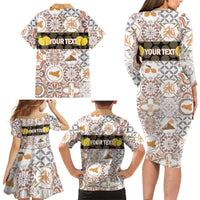 Personalized Sicilia National Symbols With Mosaic Motifs Family Matching Long Sleeve Bodycon Dress and Hawaiian Shirt