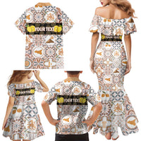 Personalized Sicilia National Symbols With Mosaic Motifs Family Matching Mermaid Dress and Hawaiian Shirt