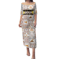 Personalized Sicilia National Symbols With Mosaic Motifs Family Matching Puletasi and Hawaiian Shirt