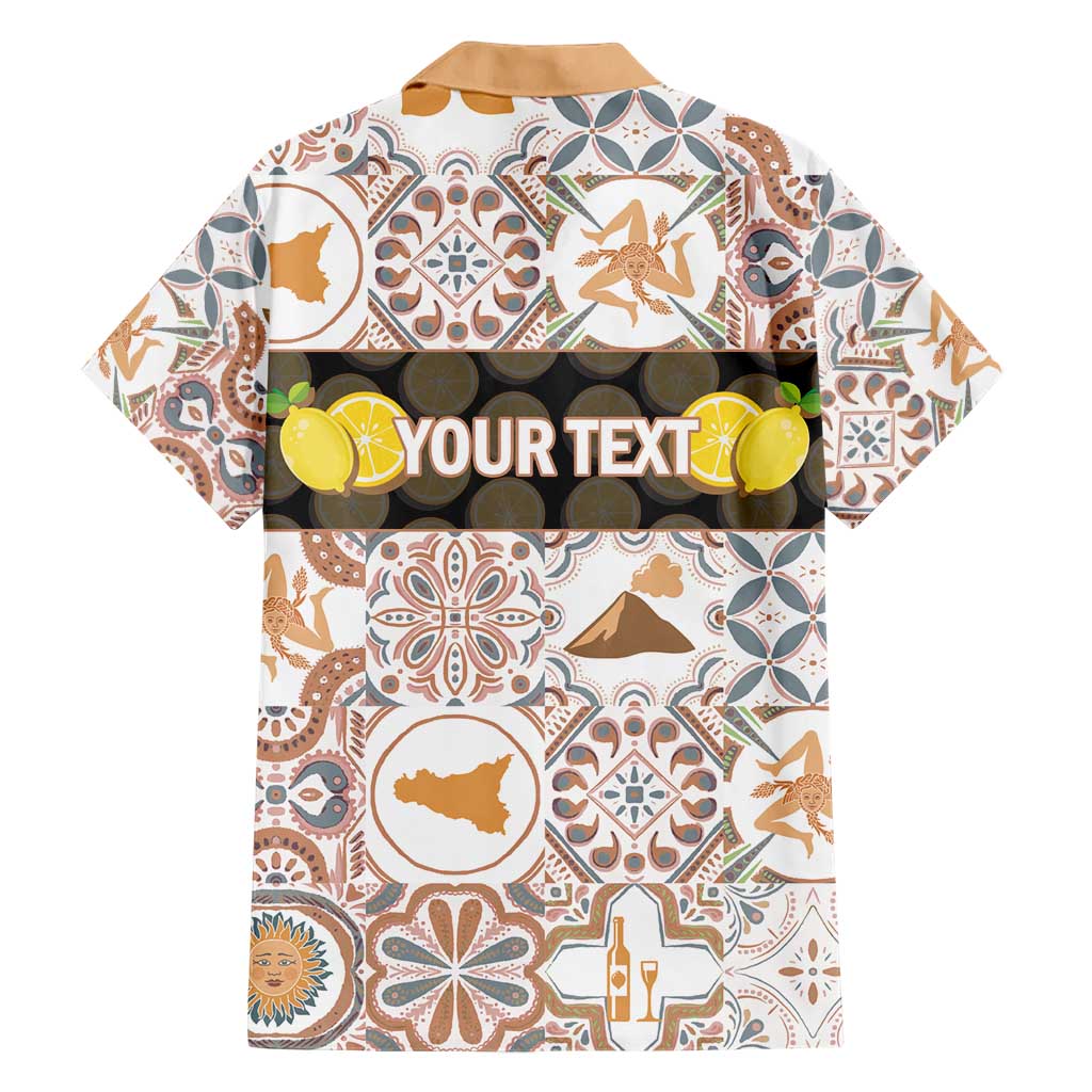 Personalized Sicilia National Symbols With Mosaic Motifs Family Matching Short Sleeve Bodycon Dress and Hawaiian Shirt