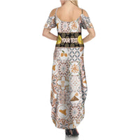 Personalized Sicilia National Symbols With Mosaic Motifs Family Matching Summer Maxi Dress and Hawaiian Shirt