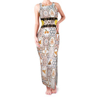 Personalized Sicilia National Symbols With Mosaic Motifs Family Matching Tank Maxi Dress and Hawaiian Shirt