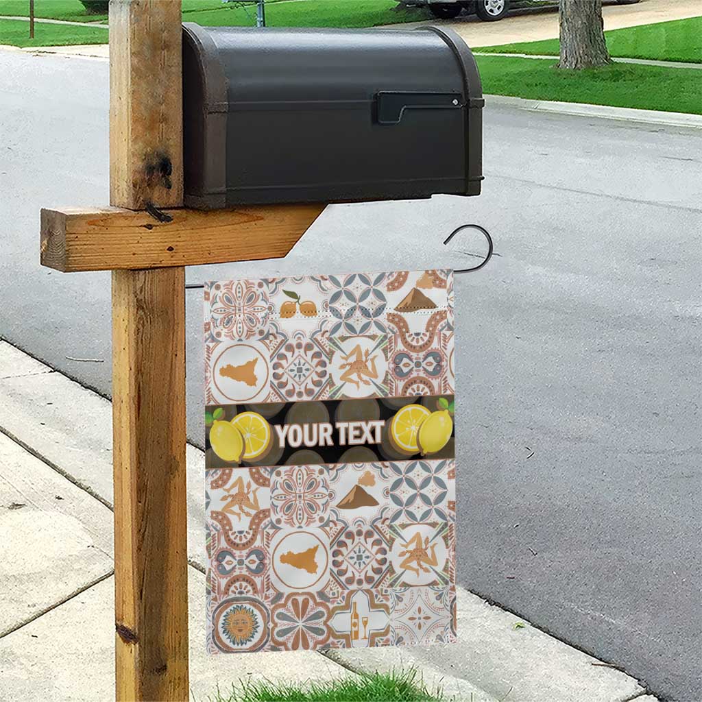 Personalized Sicilia National Symbols With Mosaic Motifs Garden Flag