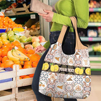 Personalized Sicilia National Symbols With Mosaic Motifs Grocery Bag