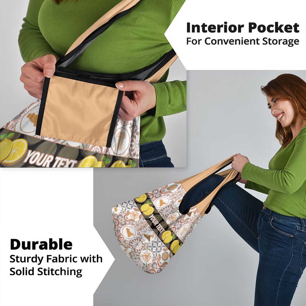 Personalized Sicilia National Symbols With Mosaic Motifs Grocery Bag