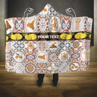 Personalized Sicilia National Symbols With Mosaic Motifs Hooded Blanket