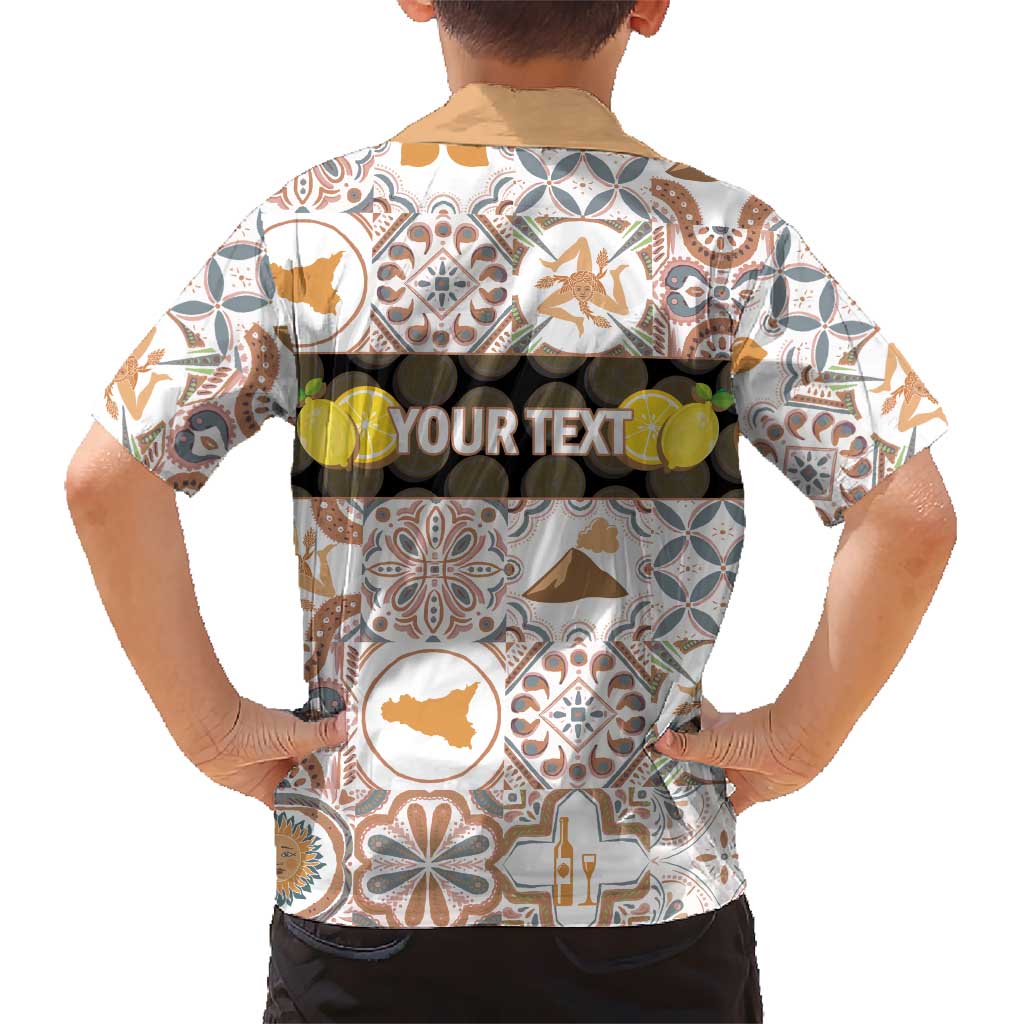 Personalized Sicilia National Symbols With Mosaic Motifs Kid Hawaiian Shirt