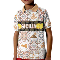 Personalized Sicilia National Symbols With Mosaic Motifs Kid Polo Shirt