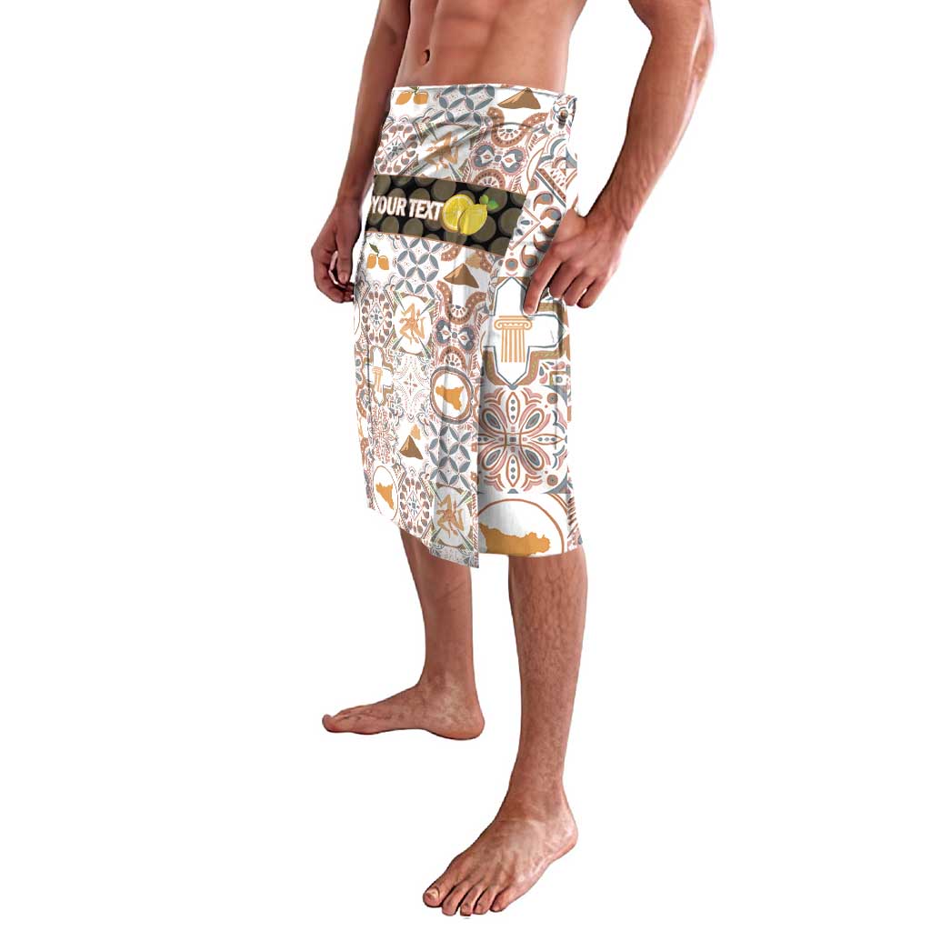 Personalized Sicilia National Symbols With Mosaic Motifs Lavalava