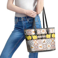 Personalized Sicilia National Symbols With Mosaic Motifs Leather Tote Bag
