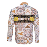 Personalized Sicilia National Symbols With Mosaic Motifs Long Sleeve Button Shirt