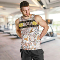 Personalized Sicilia National Symbols With Mosaic Motifs Men Tank Top