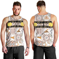 Personalized Sicilia National Symbols With Mosaic Motifs Men Tank Top