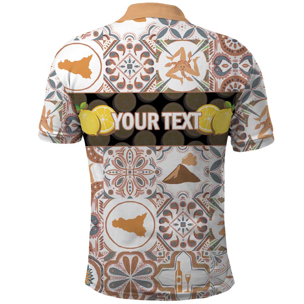 Personalized Sicilia National Symbols With Mosaic Motifs Polo Shirt