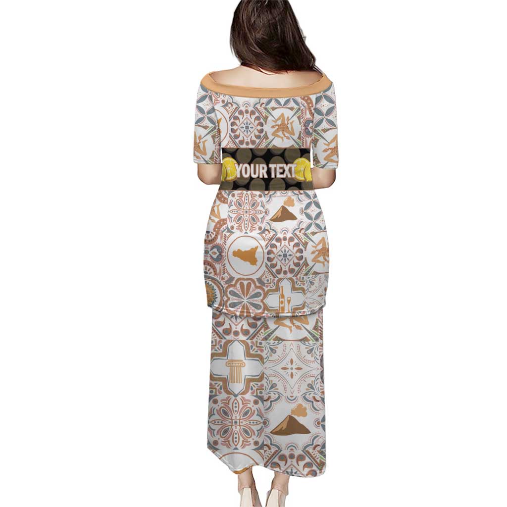 Personalized Sicilia National Symbols With Mosaic Motifs Puletasi