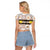 Personalized Sicilia National Symbols With Mosaic Motifs Raglan Cropped T Shirt