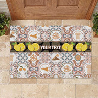 Personalized Sicilia National Symbols With Mosaic Motifs Rubber Doormat