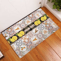 Personalized Sicilia National Symbols With Mosaic Motifs Rubber Doormat