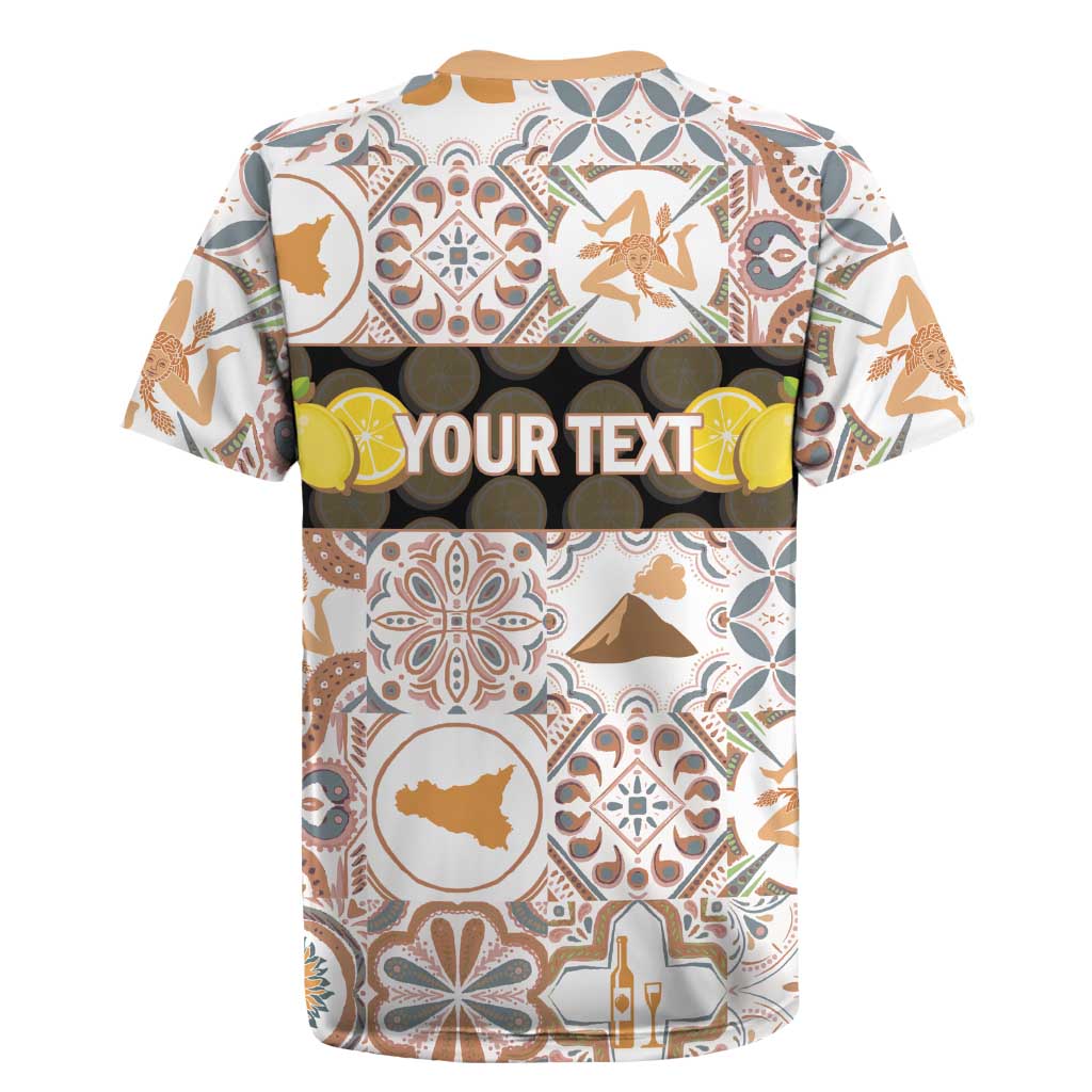 Personalized Sicilia National Symbols With Mosaic Motifs Rugby Jersey