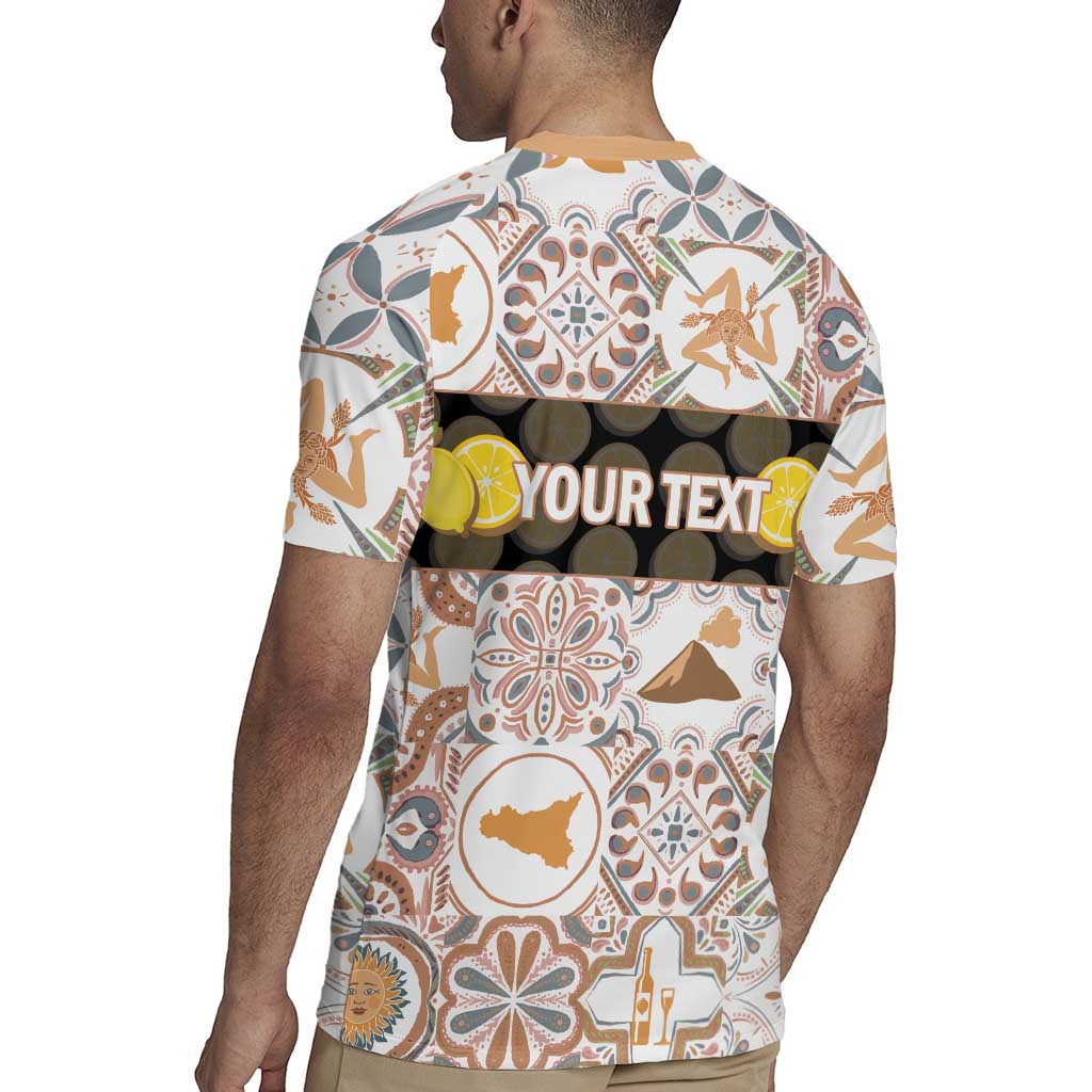 Personalized Sicilia National Symbols With Mosaic Motifs Rugby Jersey
