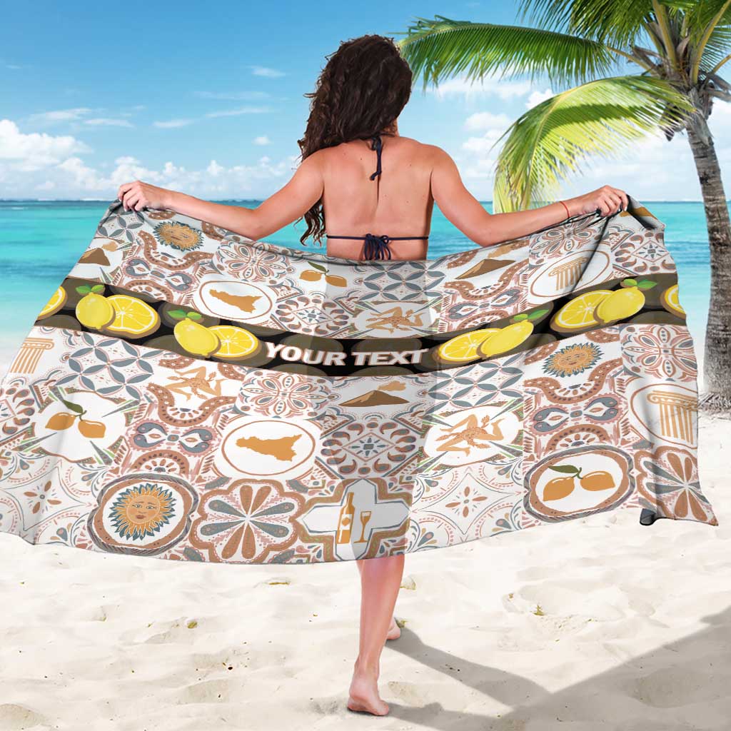 Personalized Sicilia National Symbols With Mosaic Motifs Sarong