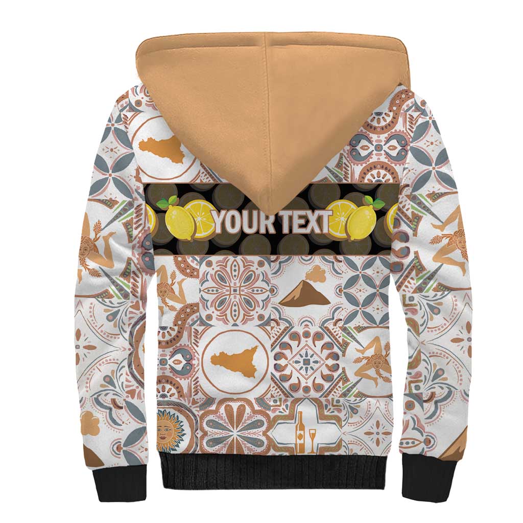 Personalized Sicilia National Symbols With Mosaic Motifs Sherpa Hoodie