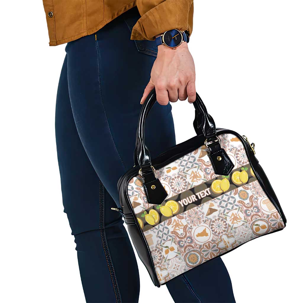 Personalized Sicilia National Symbols With Mosaic Motifs Shoulder Handbag