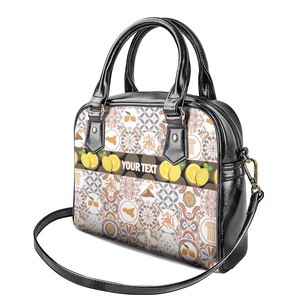 Personalized Sicilia National Symbols With Mosaic Motifs Shoulder Handbag
