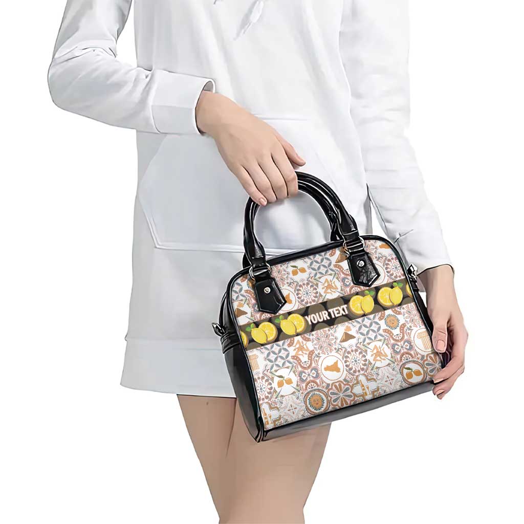 Personalized Sicilia National Symbols With Mosaic Motifs Shoulder Handbag