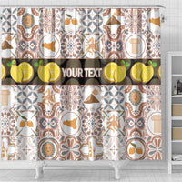 Personalized Sicilia National Symbols With Mosaic Motifs Shower Curtain