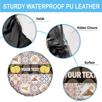 Personalized Sicilia National Symbols With Mosaic Motifs Spare Tire Cover