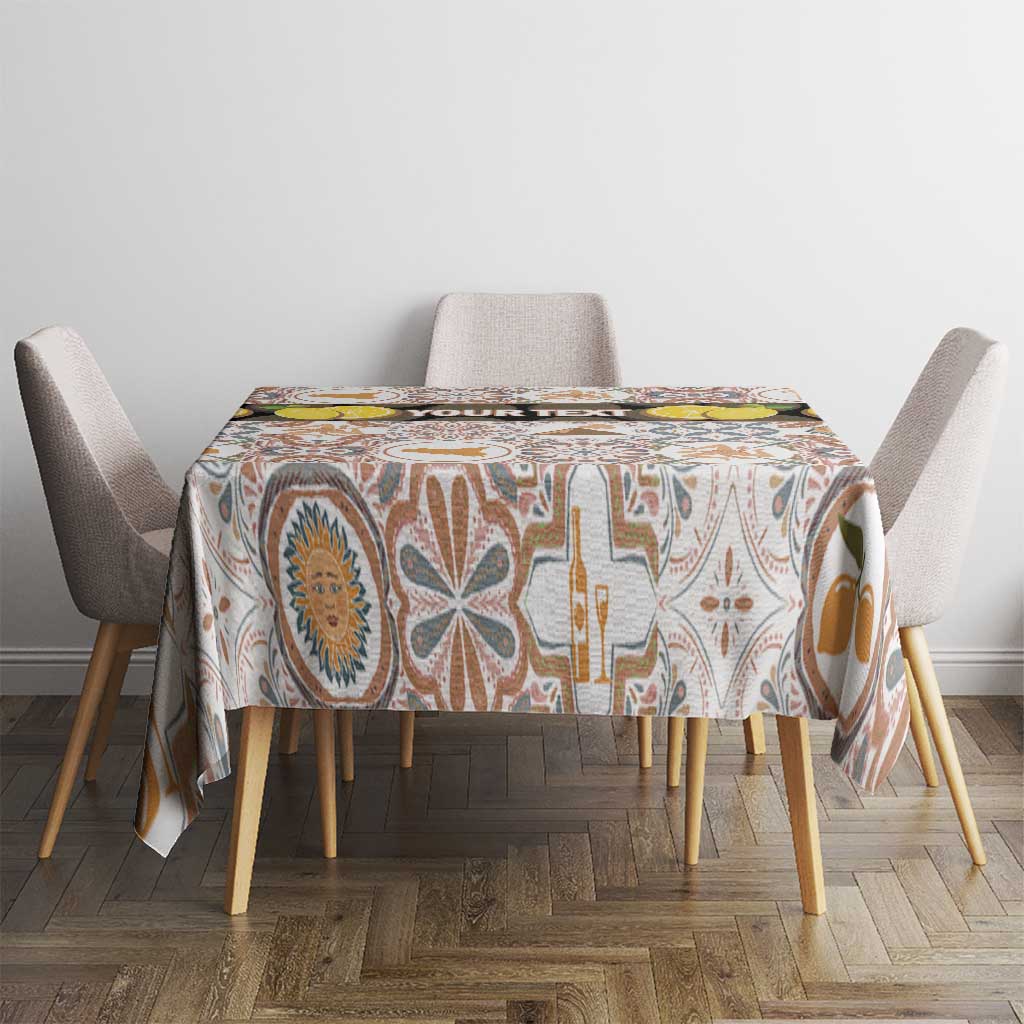 Personalized Sicilia National Symbols With Mosaic Motifs Tablecloth