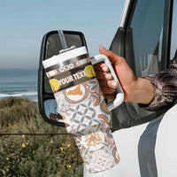 Personalized Sicilia National Symbols With Mosaic Motifs Tumbler With Handle