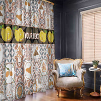 Personalized Sicilia National Symbols With Mosaic Motifs Window Curtain