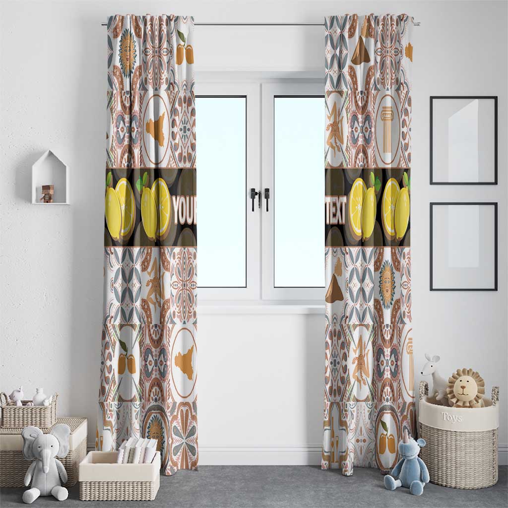 Personalized Sicilia National Symbols With Mosaic Motifs Window Curtain