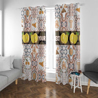 Personalized Sicilia National Symbols With Mosaic Motifs Window Curtain