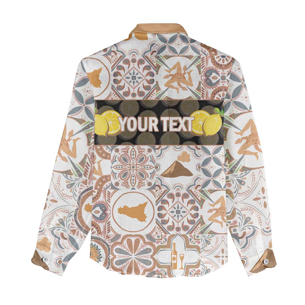 Personalized Sicilia National Symbols With Mosaic Motifs Women Casual Shirt